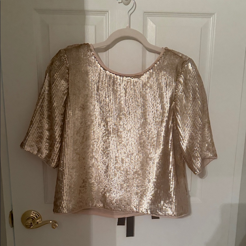 J. Crew Gold Sequin Blouse